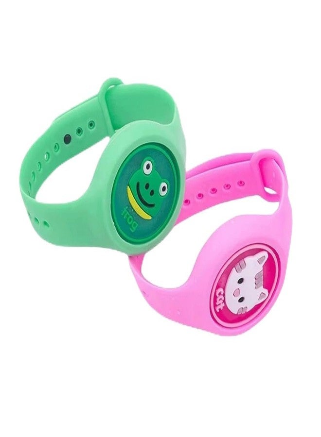 MANVI Spinner Hand Band For Kids, Light up Slap Wrist Band For Boys & Girls, Silicon Strap Cartoon Face Wrist Band For Birthday Gift (round band set of 4) - Image 1